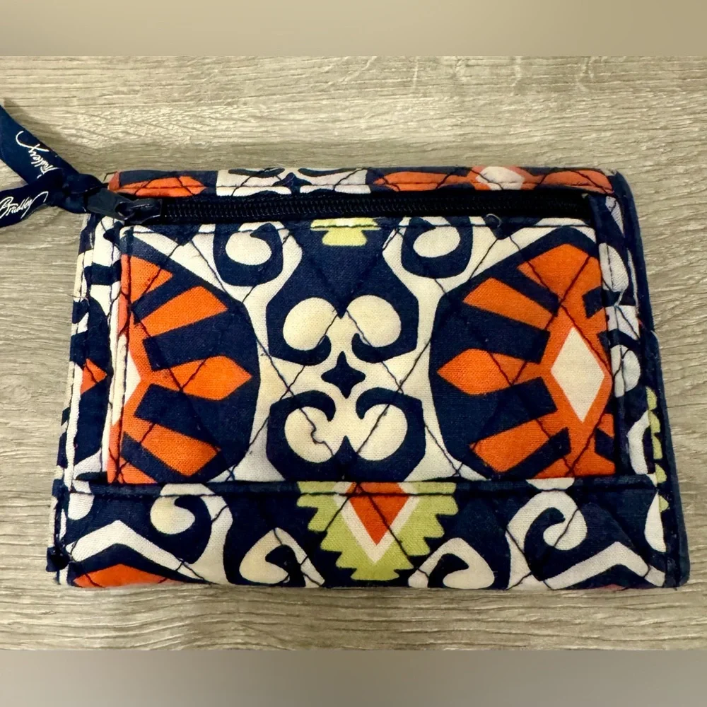 Vera Bradley Retired Pattern Euro Wallet: Orange, Blue, Green, White. Used